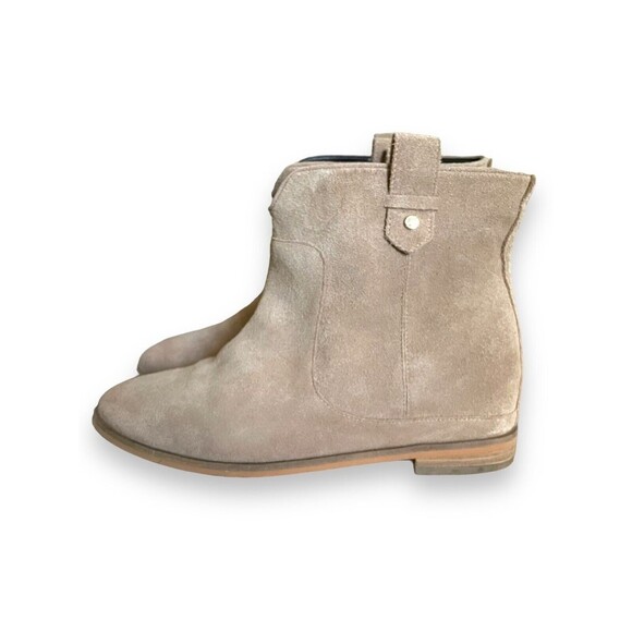 Cole Haan Grand Series WM SZ 9 Raya Hidden Wedge Suede Booties Beige - Picture 3 of 8